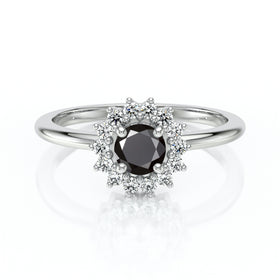 Bague entourage diamant noir Coup de Foudre - 4