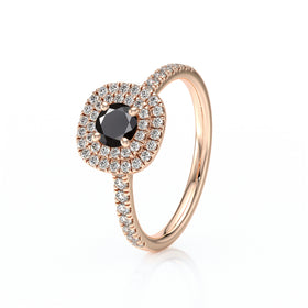 Bague entourage diamant noir Coup de Foudre - 7