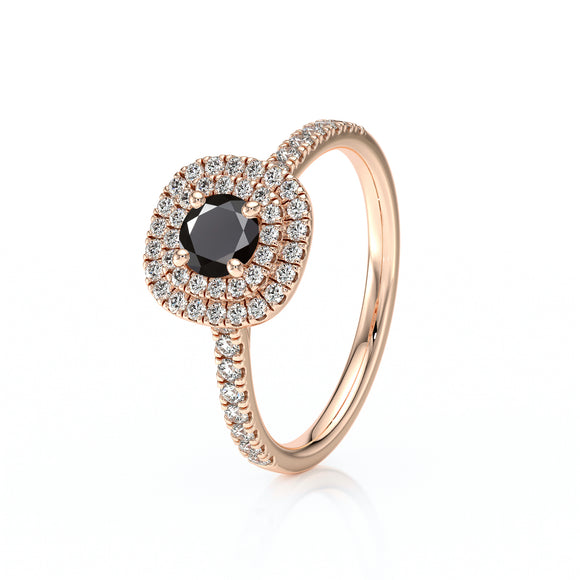 Bague entourage diamant noir Coup de Foudre - 7