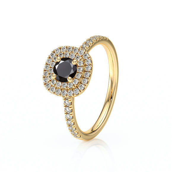 Bague entourage diamant noir Coup de Foudre - 7