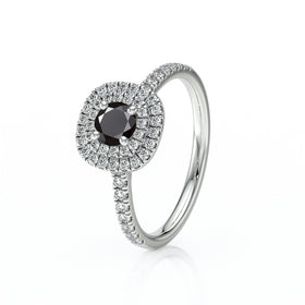 Bague entourage diamant noir Coup de Foudre - 7
