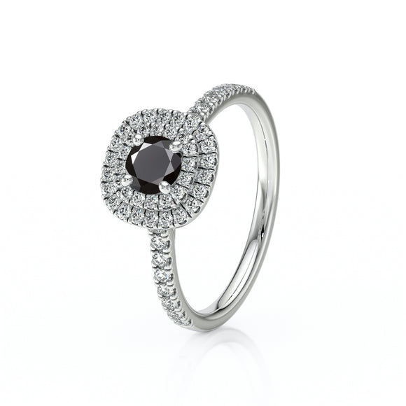 Bague entourage diamant noir Coup de Foudre - 7