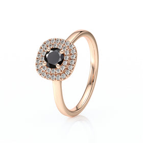 Bague entourage diamant noir Coup de Foudre - 8