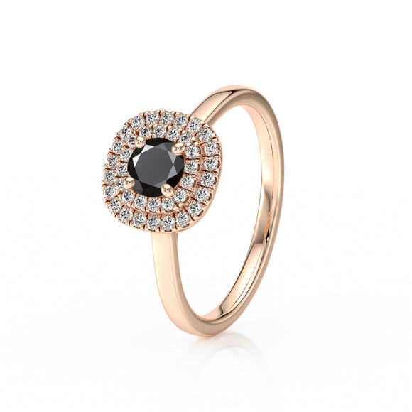 Bague entourage diamant noir Coup de Foudre - 8