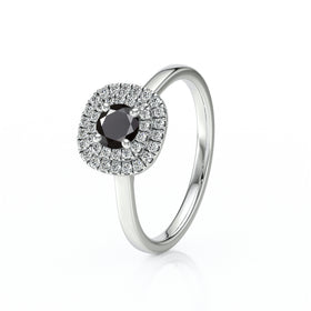 Bague entourage diamant noir Coup de Foudre - 8