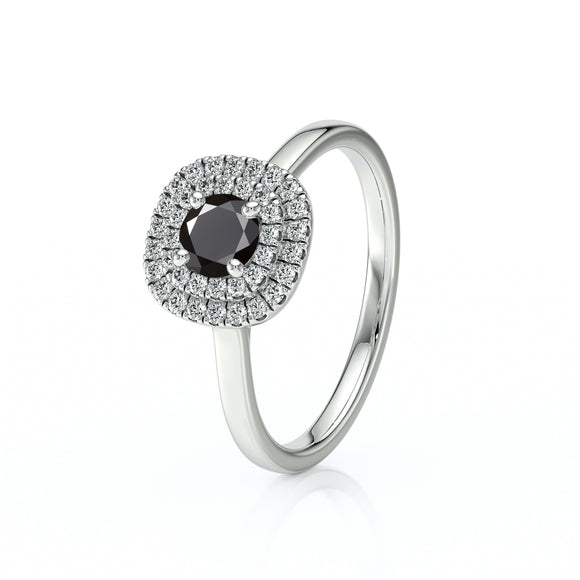 Bague entourage diamant noir Coup de Foudre - 8