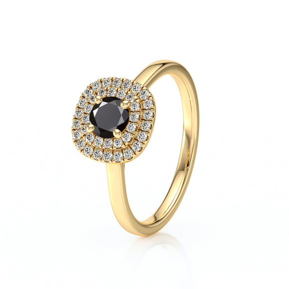 Bague entourage diamant noir Coup de Foudre - 8