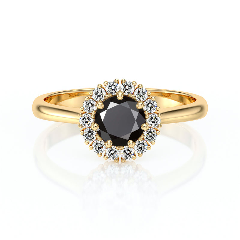 Bague entourage diamant noir et diamant Pour la Vie - 7
