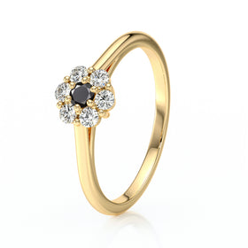 Bague entourage diamant noir Pour la Vie - 9