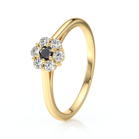 Bague entourage diamant noir Pour la Vie - 9