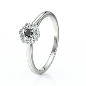 Bague entourage diamant noir Pour la Vie - 9