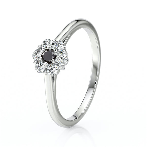 Bague entourage diamant noir Pour la Vie - 9