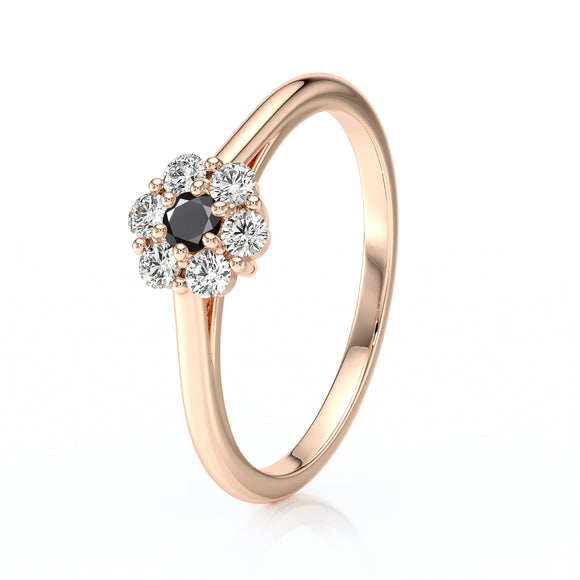 Bague entourage diamant noir Pour la Vie - 9