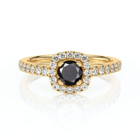 Bague entourage diamant noir Coup de Foudre - 1