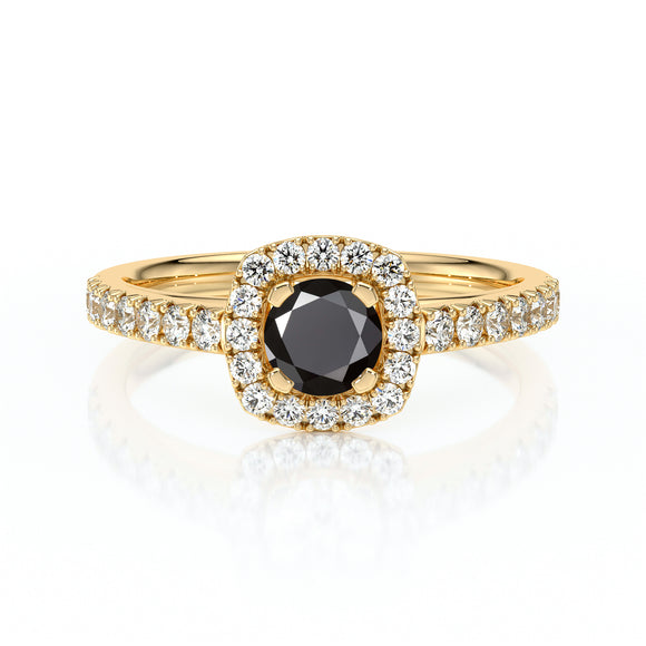 Bague entourage diamant noir Coup de Foudre - 1