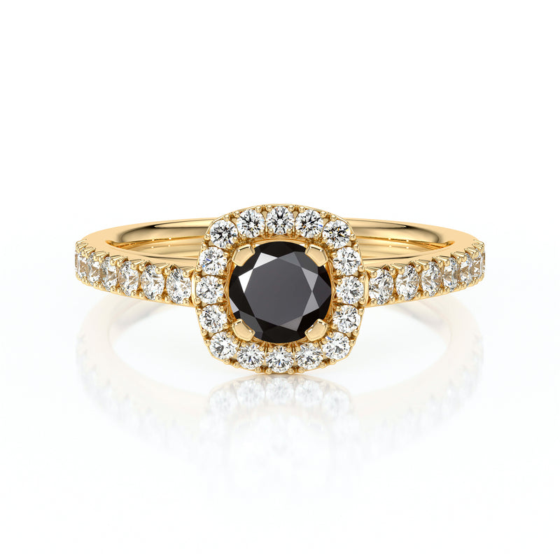 Bague entourage diamant noir Coup de Foudre - 1