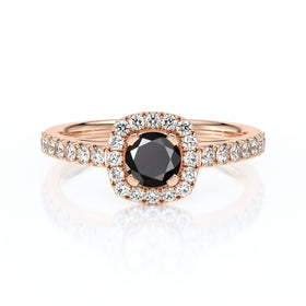 Bague entourage diamant noir Coup de Foudre - 1