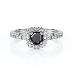 Bague entourage diamant noir Coup de Foudre - 1