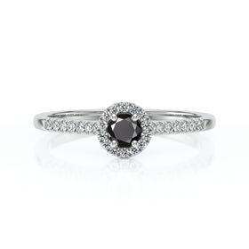 Bague entourage diamant noir Pour la Vie - 1