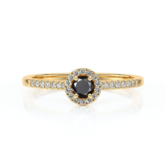 Bague entourage diamant noir Pour la Vie - 1