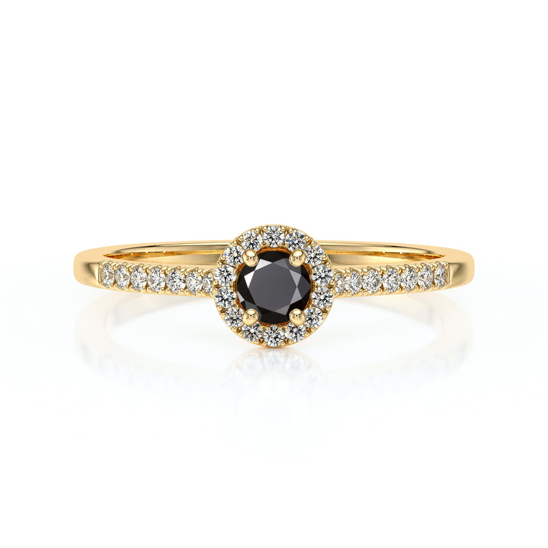 Bague entourage diamant noir Pour la Vie - 1