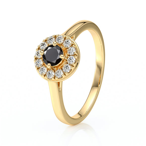 Bague entourage diamant noir Pour la Vie - 2
