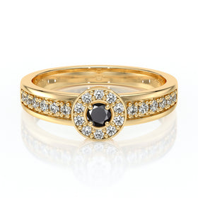 Bague entourage diamant noir Pour la Vie - 3