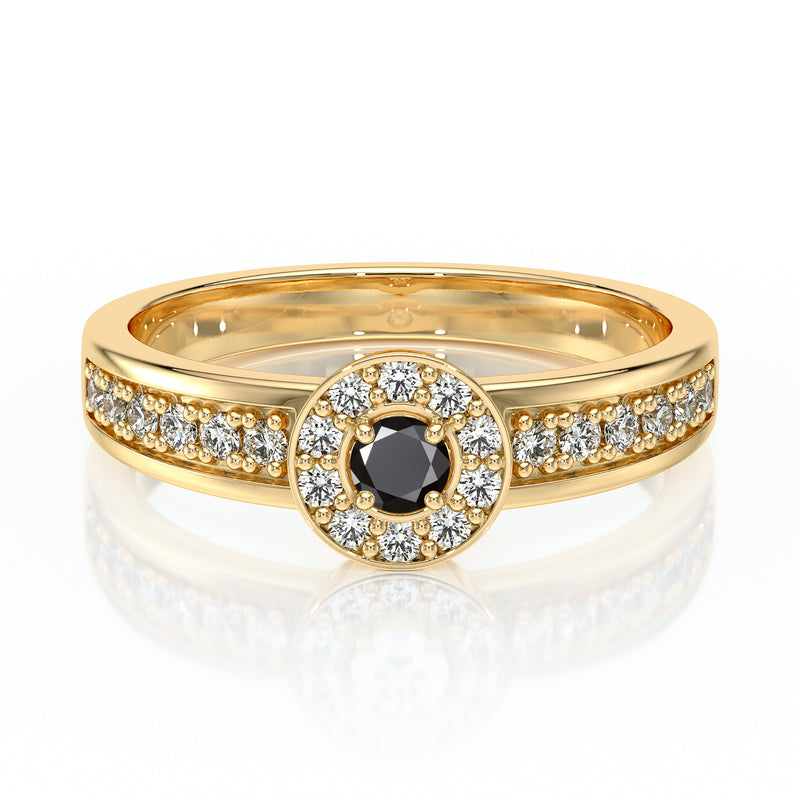Bague entourage diamant noir Pour la Vie - 3