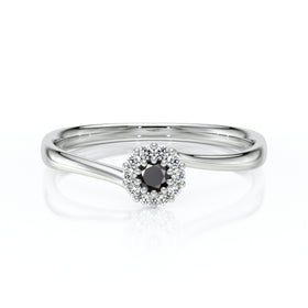 Bague entourage diamant noir Pour la Vie - 6
