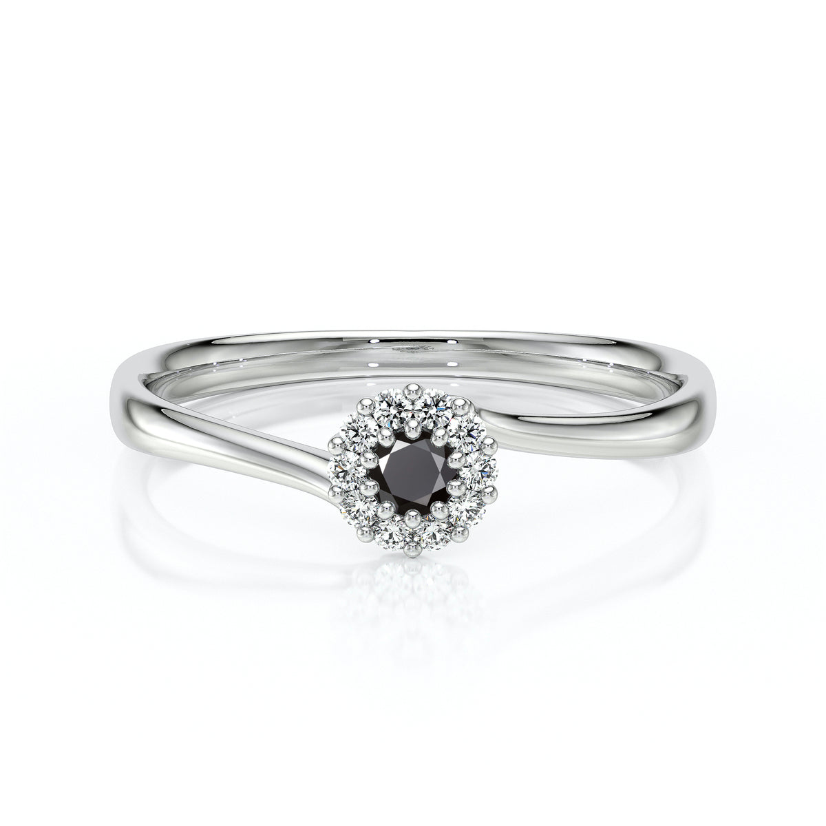 Bague Large Vintage Résine Noir Avec Cristaux - Taille 59, Occasion Bon état !