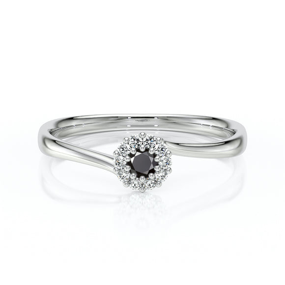 Bague entourage diamant noir Pour la Vie - 6