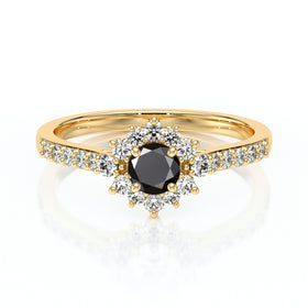 Bague entourage diamant noir Pour la Vie - 8