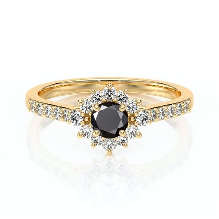 Bague entourage diamant noir Pour la Vie - 8