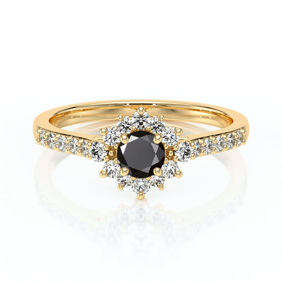 Bague entourage diamant noir Pour la Vie - 8