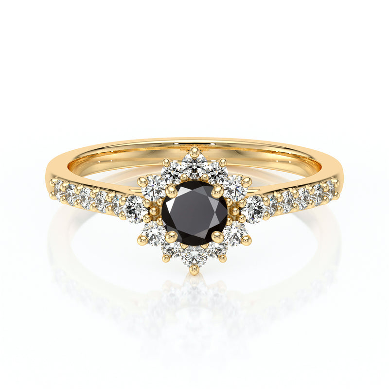 Bague entourage diamant noir Pour la Vie - 8
