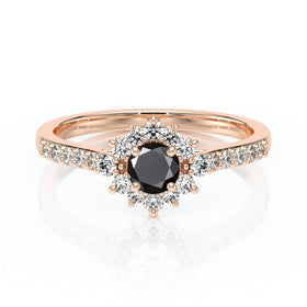 Bague entourage diamant noir Pour la Vie - 8