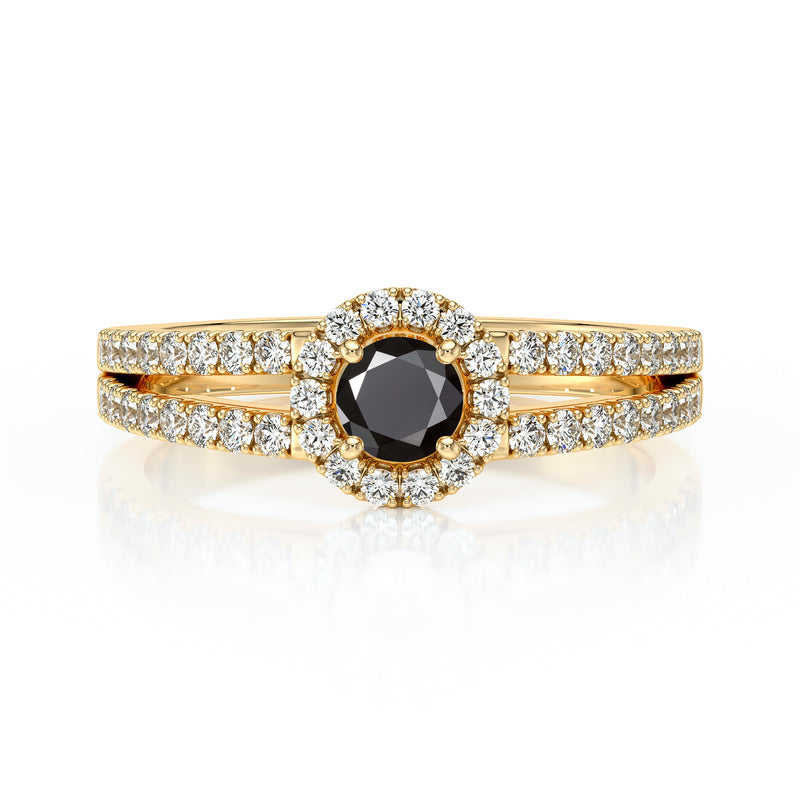 Bague entourage diamant noir Promets Moi - 9