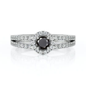 Bague entourage diamant noir Promets Moi - 9