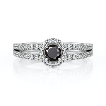 Bague entourage diamant noir Promets Moi - 9