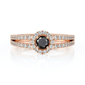 Bague entourage diamant noir Promets Moi - 9