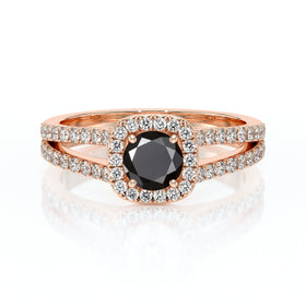 Bague entourage diamant noir Coup de Foudre - 2
