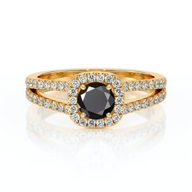 Bague entourage diamant noir Coup de Foudre - 2