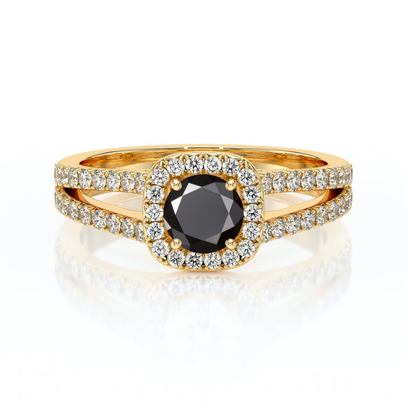 Bague entourage diamant noir Coup de Foudre - 2