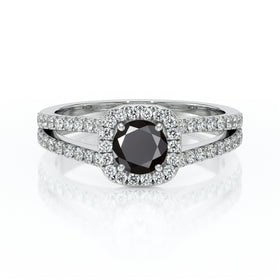 Bague entourage diamant noir Coup de Foudre - 2
