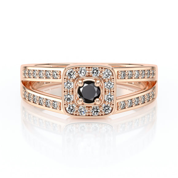 Bague entourage diamant noir Coup de Foudre - 3
