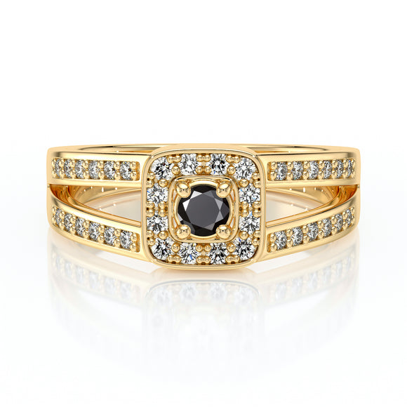 Bague entourage diamant noir Coup de Foudre - 3