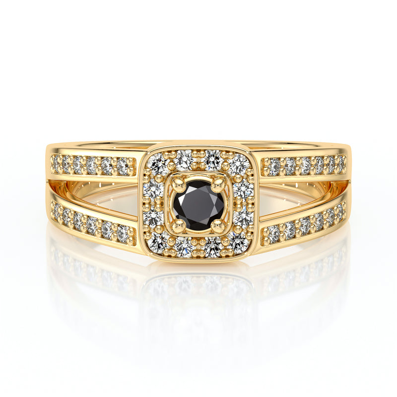 Bague entourage diamant noir Coup de Foudre - 3