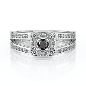 Bague entourage diamant noir Coup de Foudre - 3