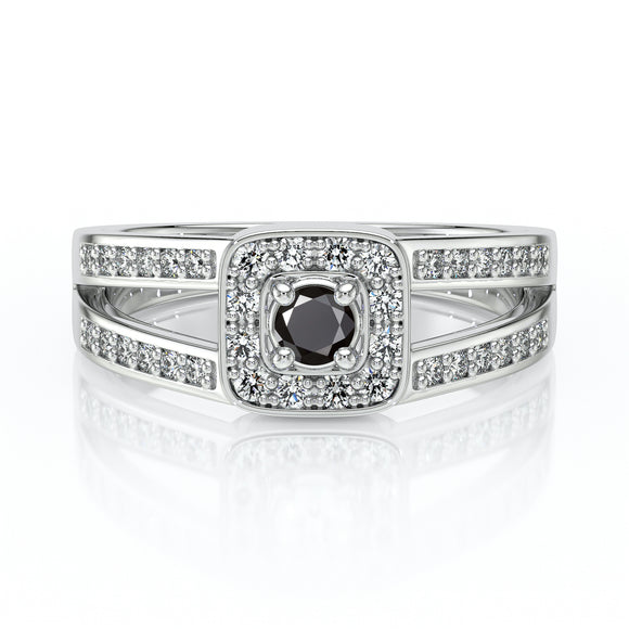 Bague entourage diamant noir Coup de Foudre - 3