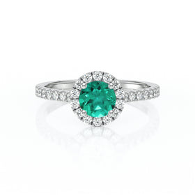 Bague entourage émeraude diamant Coup de Foudre - 10